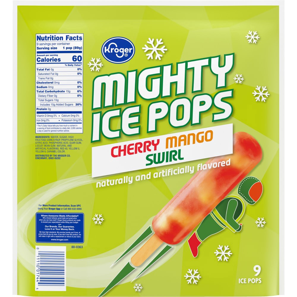 slide 2 of 2, Kroger Cherry Mango Ice Pix Pops, 27 fl oz