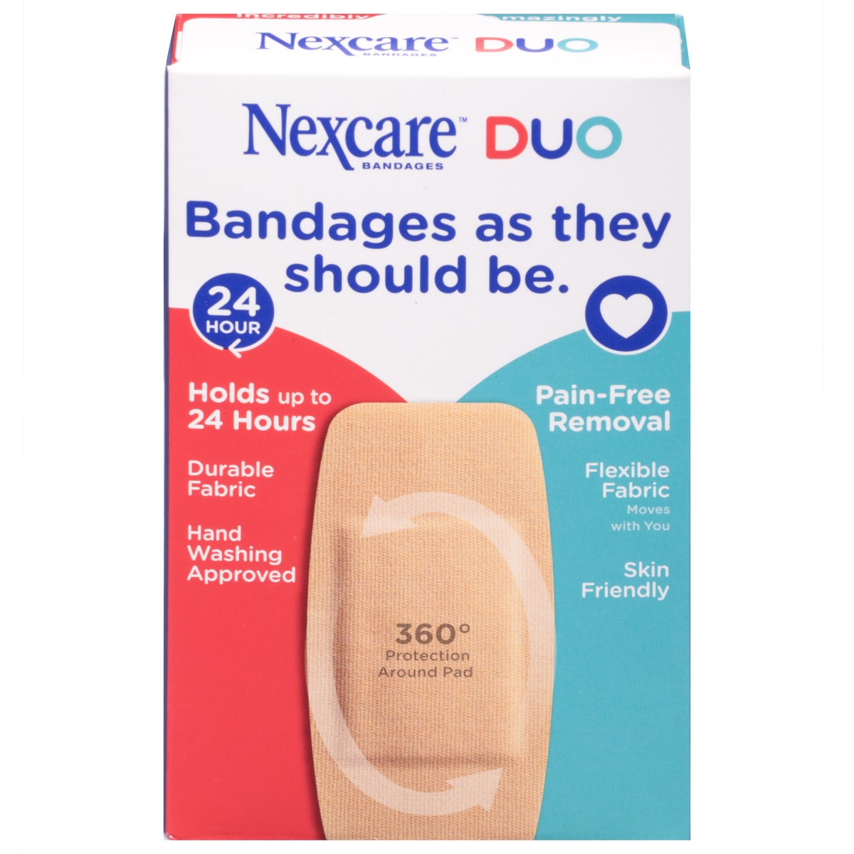 slide 1 of 9, Nexcare DUO Bandages Knee/Elbow, 8 ct