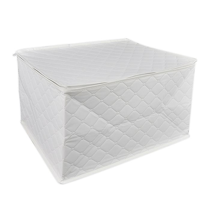 slide 1 of 3, Simply Essential Quilted Stemware Storage Set - White, 1 ct