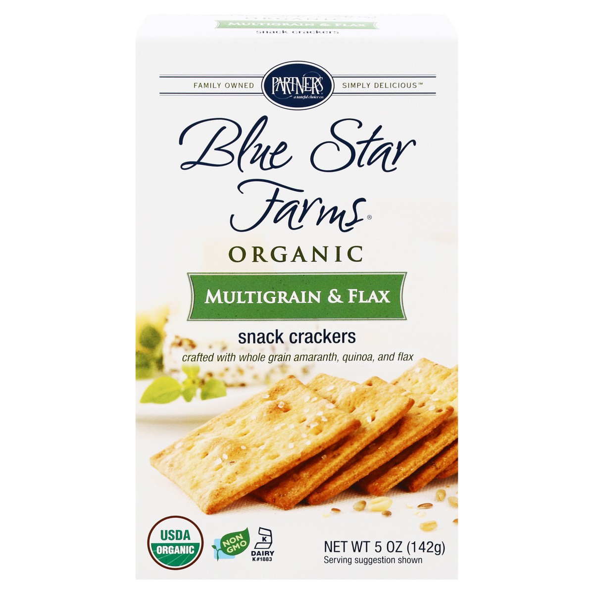 slide 1 of 1, Blue Star Farms Organic Multigrain Crackers, 5 oz