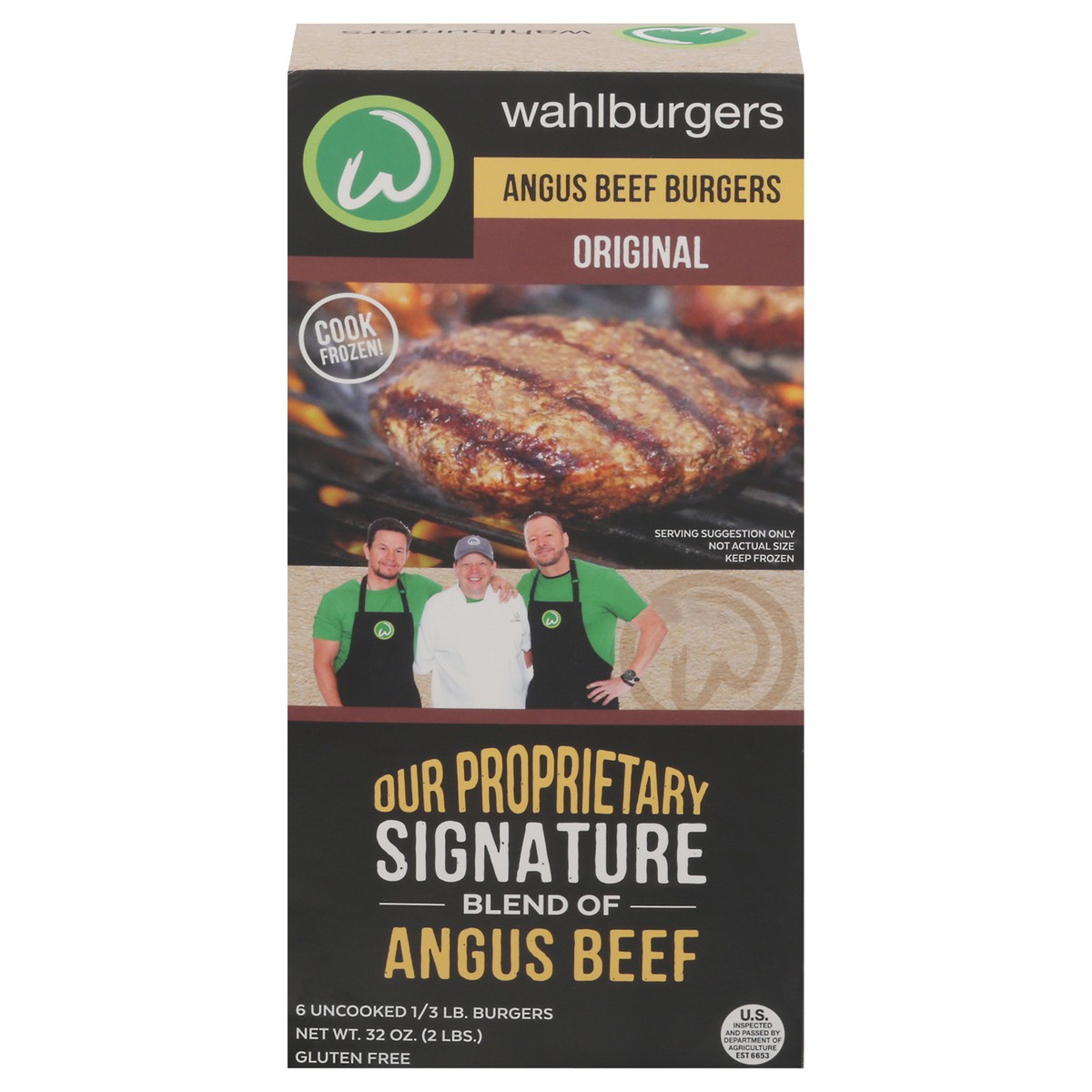 slide 1 of 1, Wahlburgers Original Angus Beef Burger 6 - 0.3 lb Burgers, 6 ct; 2 lb