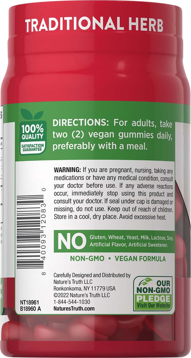 slide 4 of 6, Nature's Truth 2,000 mg Natural Cherry Flavor Tart Cherry 60 Vegan Gummies, 60 ct