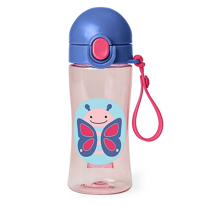 slide 1 of 4, Skip Hop SKIP*HOP Zoo Lock-Top Butterfly Sports Bottle, 1 ct