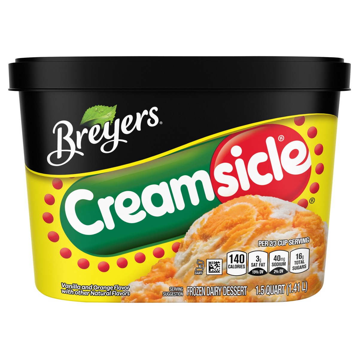 slide 7 of 10, Breyer's Breyers Frozen Dairy Dessert Creamsicle Orange, 48 oz, 48 oz