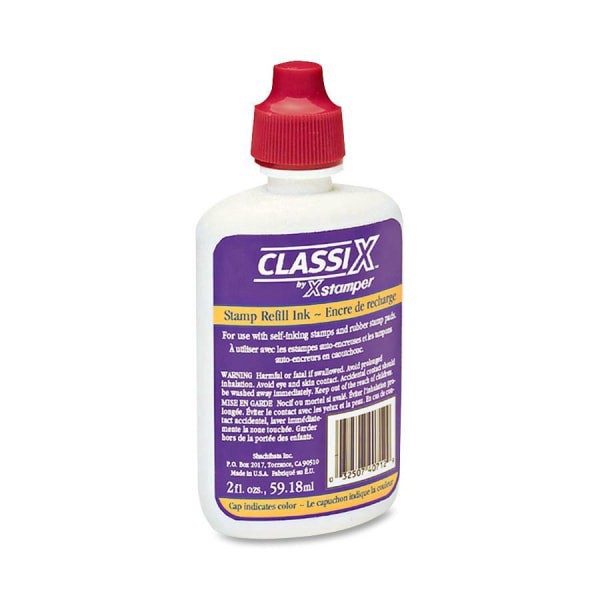 slide 1 of 1, Xstamper Classix Custom Self-Inking Refills - 1 Each - Red Ink - 2 fl oz, 2 fl oz