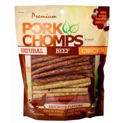 Pork Chomps Assorted Flavors Dog Treat Twists