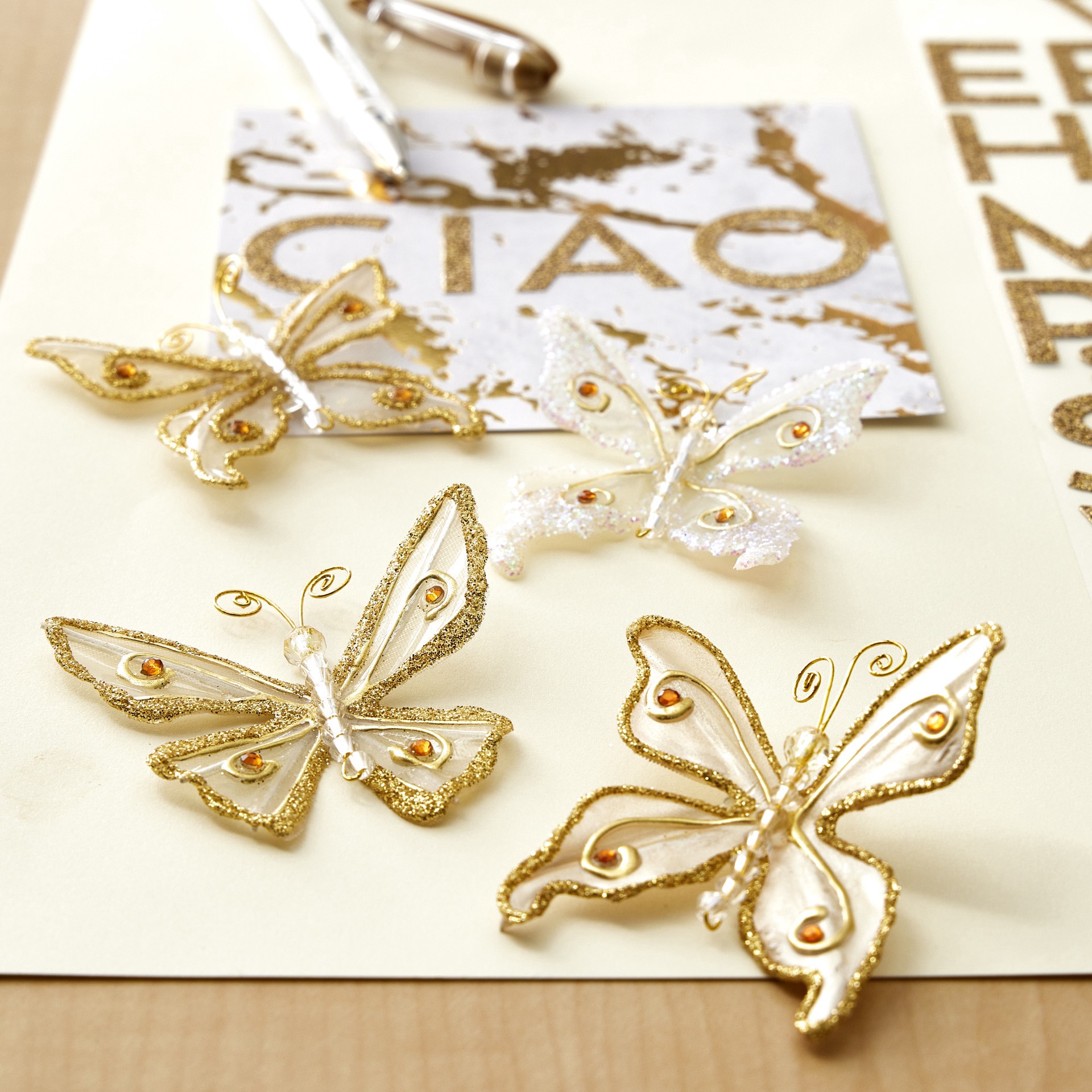 slide 2 of 2, Recollections Glacee Butterfly Embellishments, 4 butterflies