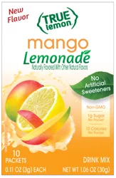 True Lemon Mango Lemonade Drink Mix 10 - 0.11 oz Packets