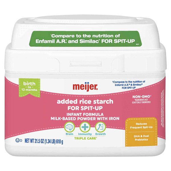Meijer Meijer, Baby Added Rice Starch Milkbased Powder Infant Formula With Iron 21.5 oz Shipt