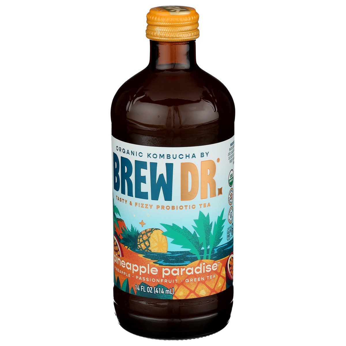 slide 3 of 9, Brew Dr. Pineapple Paradise Organic Kombucha, 14 oz