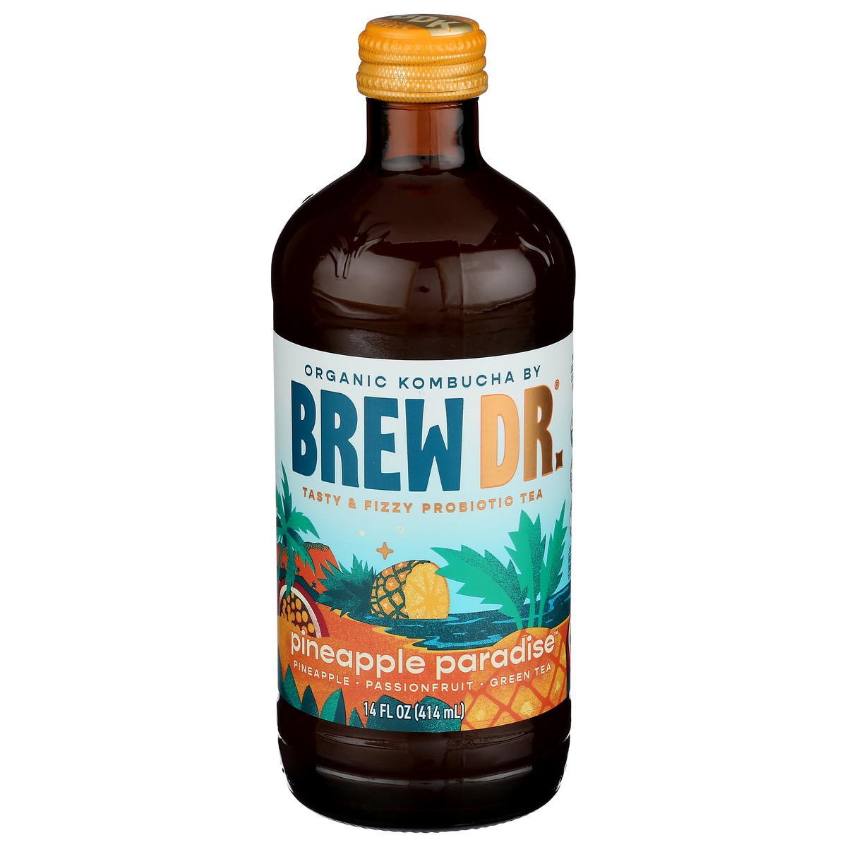 slide 1 of 9, Brew Dr. Pineapple Paradise Organic Kombucha, 14 oz