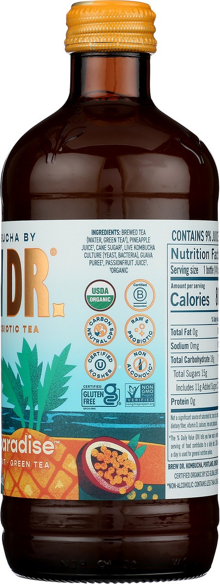 slide 8 of 9, Brew Dr. Pineapple Paradise Organic Kombucha, 14 oz