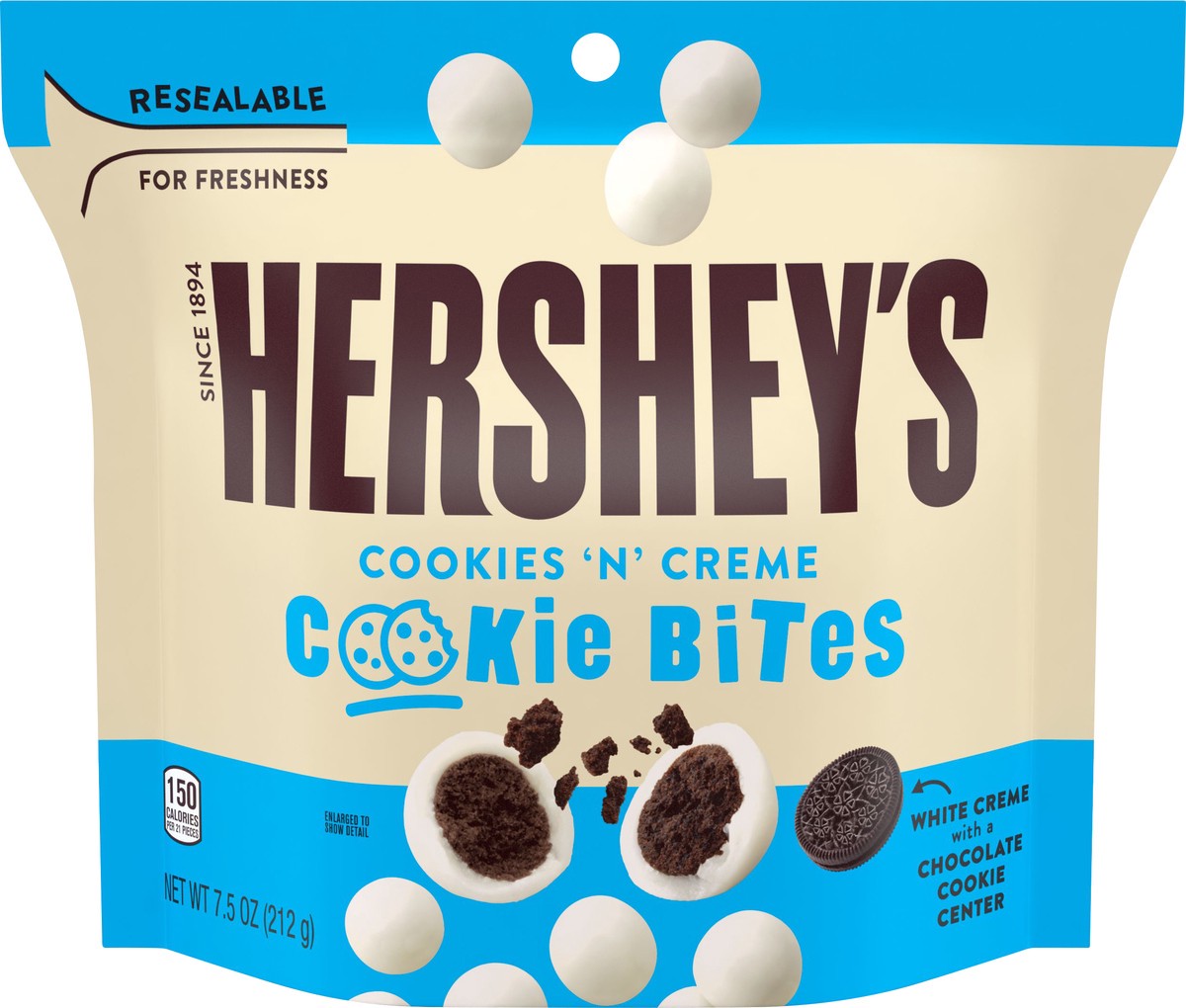 slide 5 of 5, Hershey's Cookies 'N' Creme Cookie Bites 7.5 oz, 7.5 oz