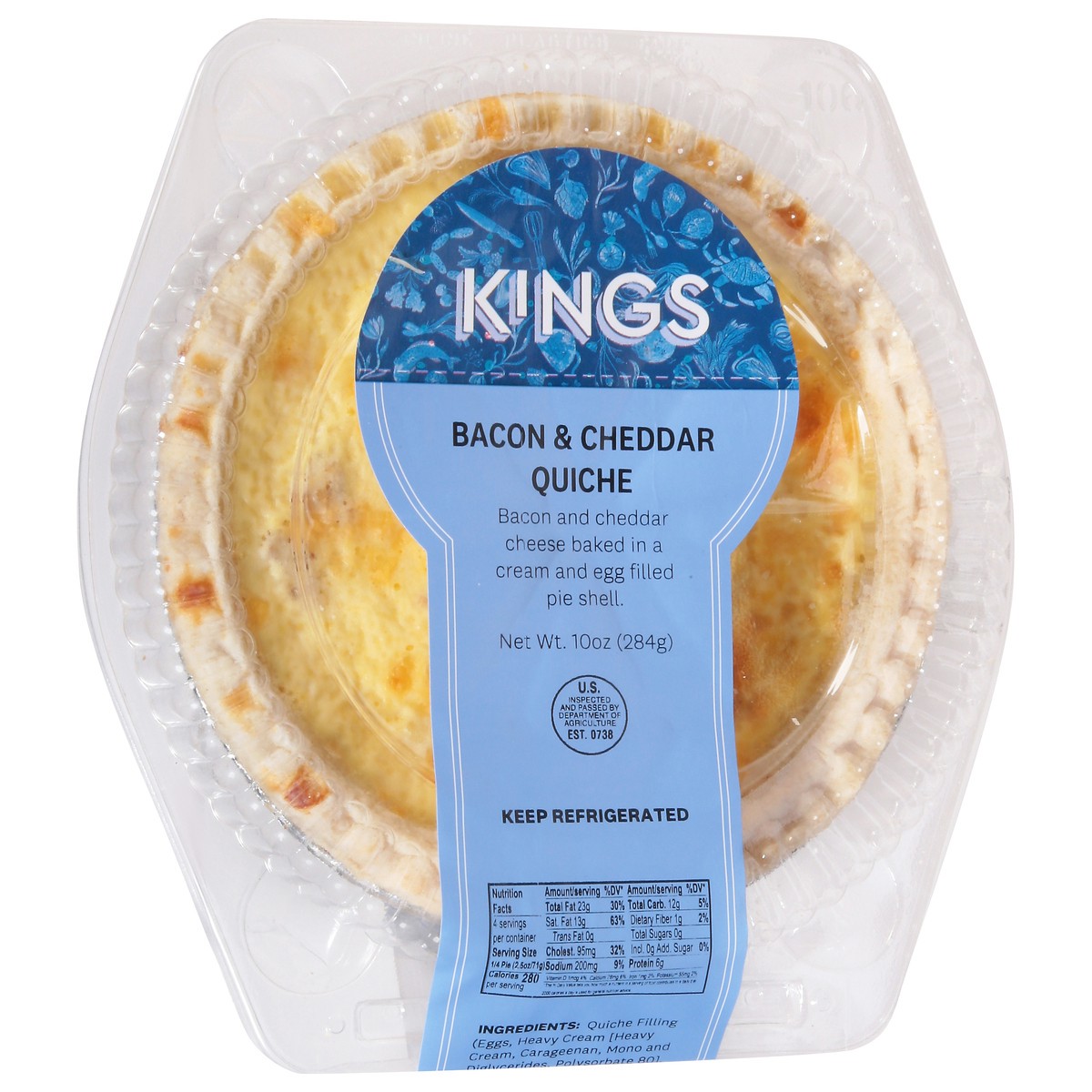 slide 3 of 13, Quiche Bacon Cheddar - 10 OZ, 10 oz