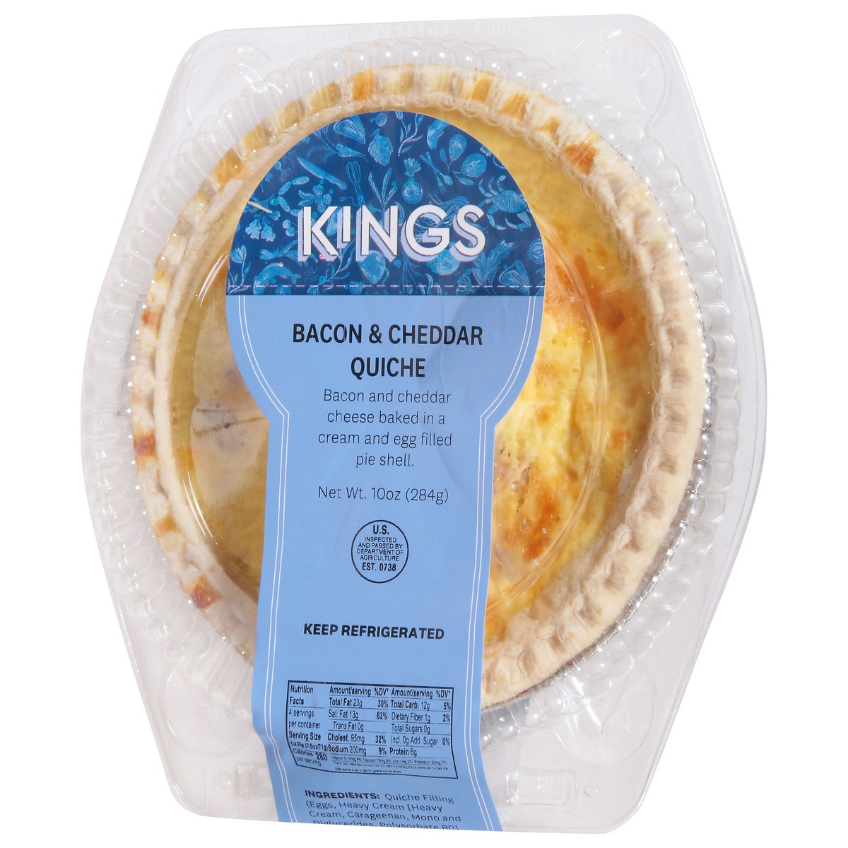 slide 8 of 13, Quiche Bacon Cheddar - 10 OZ, 10 oz