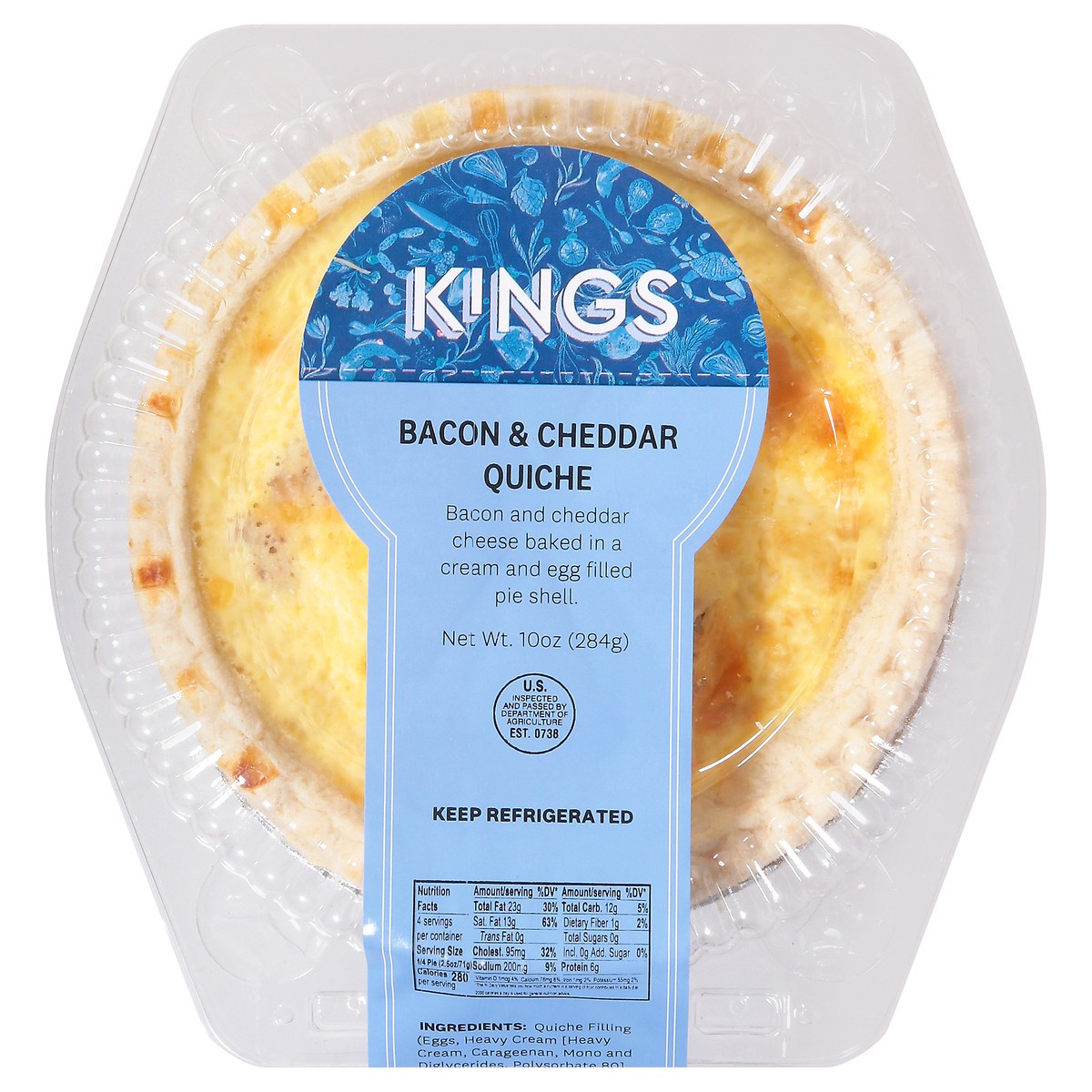 slide 6 of 13, Quiche Bacon Cheddar - 10 OZ, 10 oz