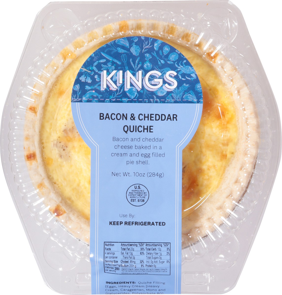 slide 4 of 13, Quiche Bacon Cheddar - 10 OZ, 10 oz