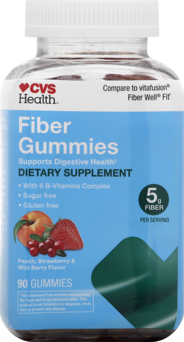 slide 7 of 13, CVS Health Fiber Gummies, Mixed Flavor, 90 Ct, 1 ct