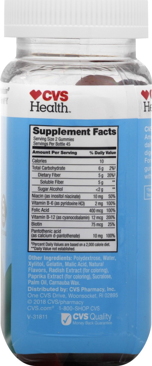 slide 12 of 13, CVS Health Fiber Gummies, Mixed Flavor, 90 Ct, 1 ct