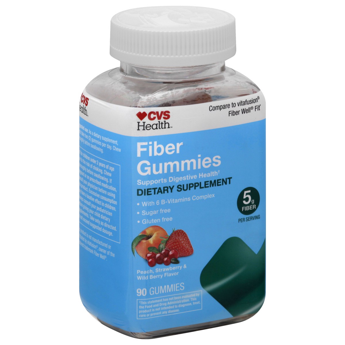 slide 9 of 13, CVS Health Fiber Gummies, Mixed Flavor, 90 Ct, 1 ct