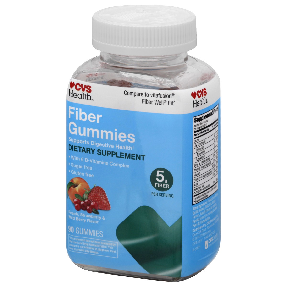 slide 6 of 13, CVS Health Fiber Gummies, Mixed Flavor, 90 Ct, 1 ct