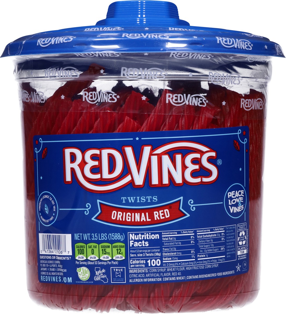 slide 6 of 14, Red Vines Twists Original Red Candy 3.5 lb, 3.50 ct