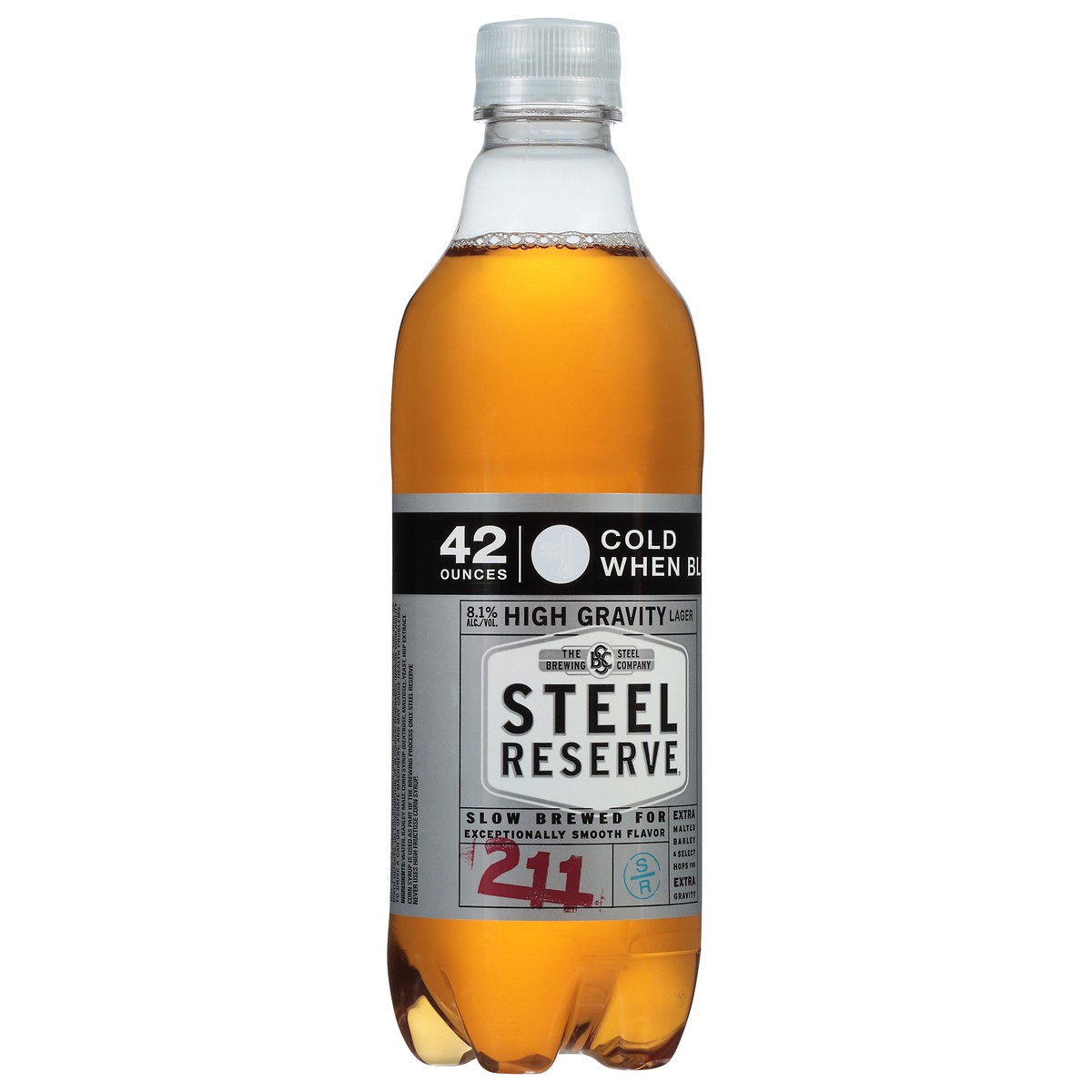 slide 6 of 9, Steel Reserve High Gravity Malt Liquor, Beer, 42 fl. oz. Plastic Bottle, 8.1% ABV, 42 fl oz