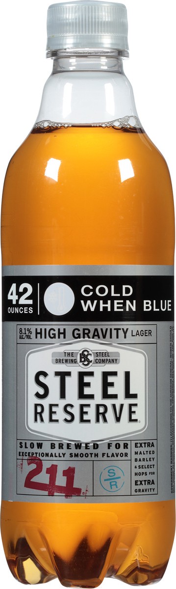 slide 7 of 9, Steel Reserve High Gravity Malt Liquor, Beer, 42 fl. oz. Plastic Bottle, 8.1% ABV, 42 fl oz