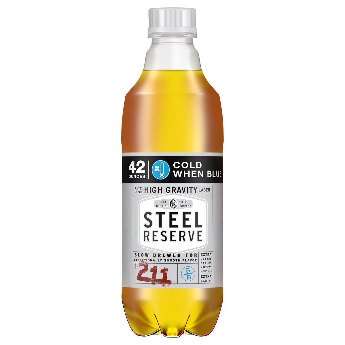 slide 1 of 9, Steel Reserve High Gravity Malt Liquor, Beer, 42 fl. oz. Plastic Bottle, 8.1% ABV, 42 fl oz