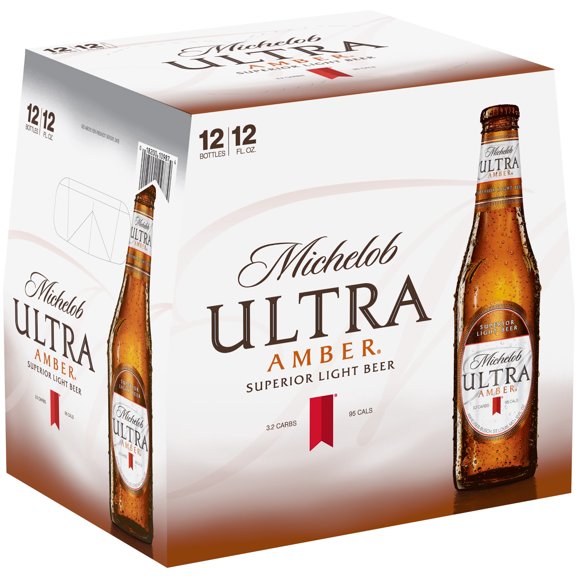 slide 1 of 8, Michelob ULTRA Amber Light Beer, 12 Pack Beer, 12 FL OZ Bottles, 12 ct; 12 fl oz