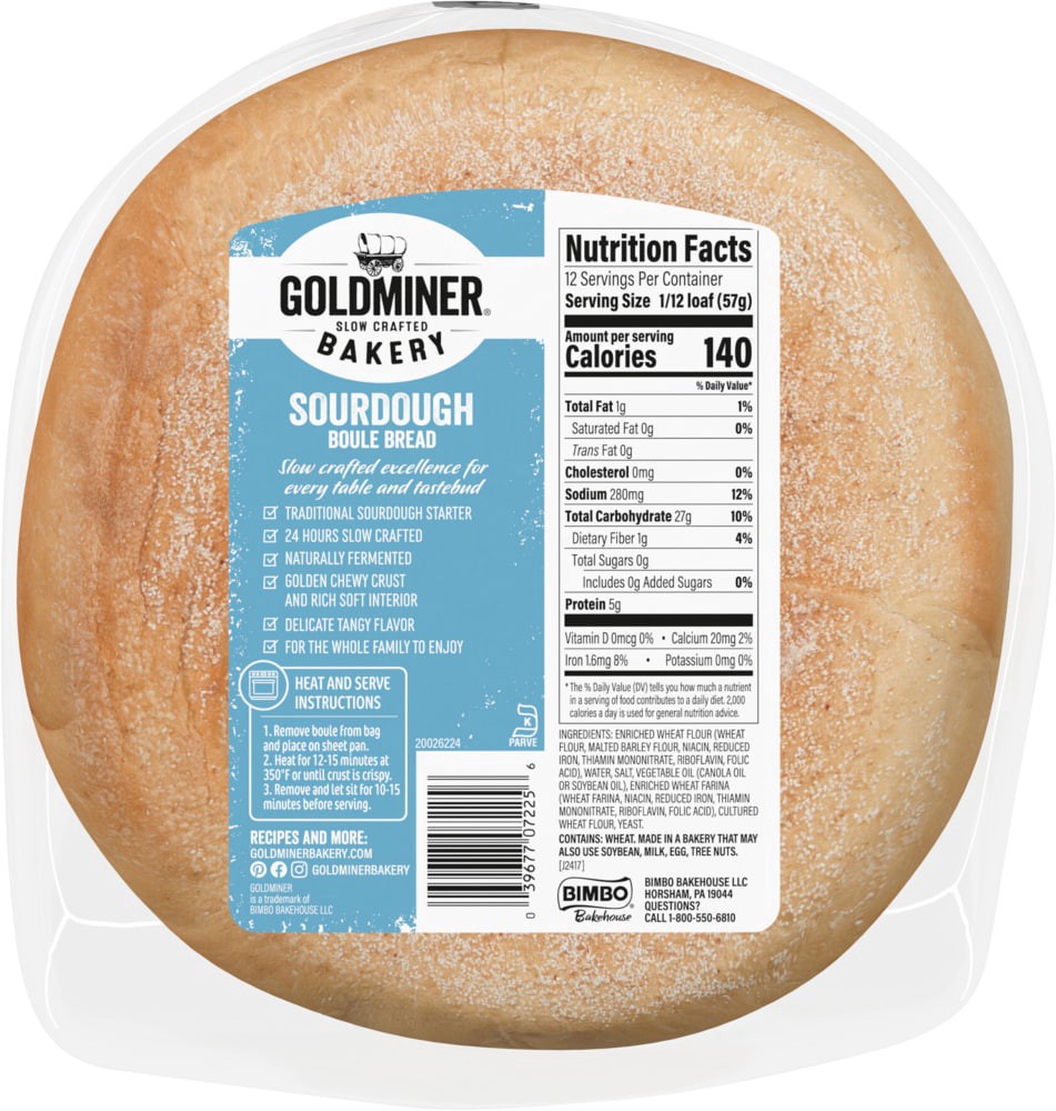 slide 2 of 2, Goldminer Sourdough Boule Bread, 24 oz