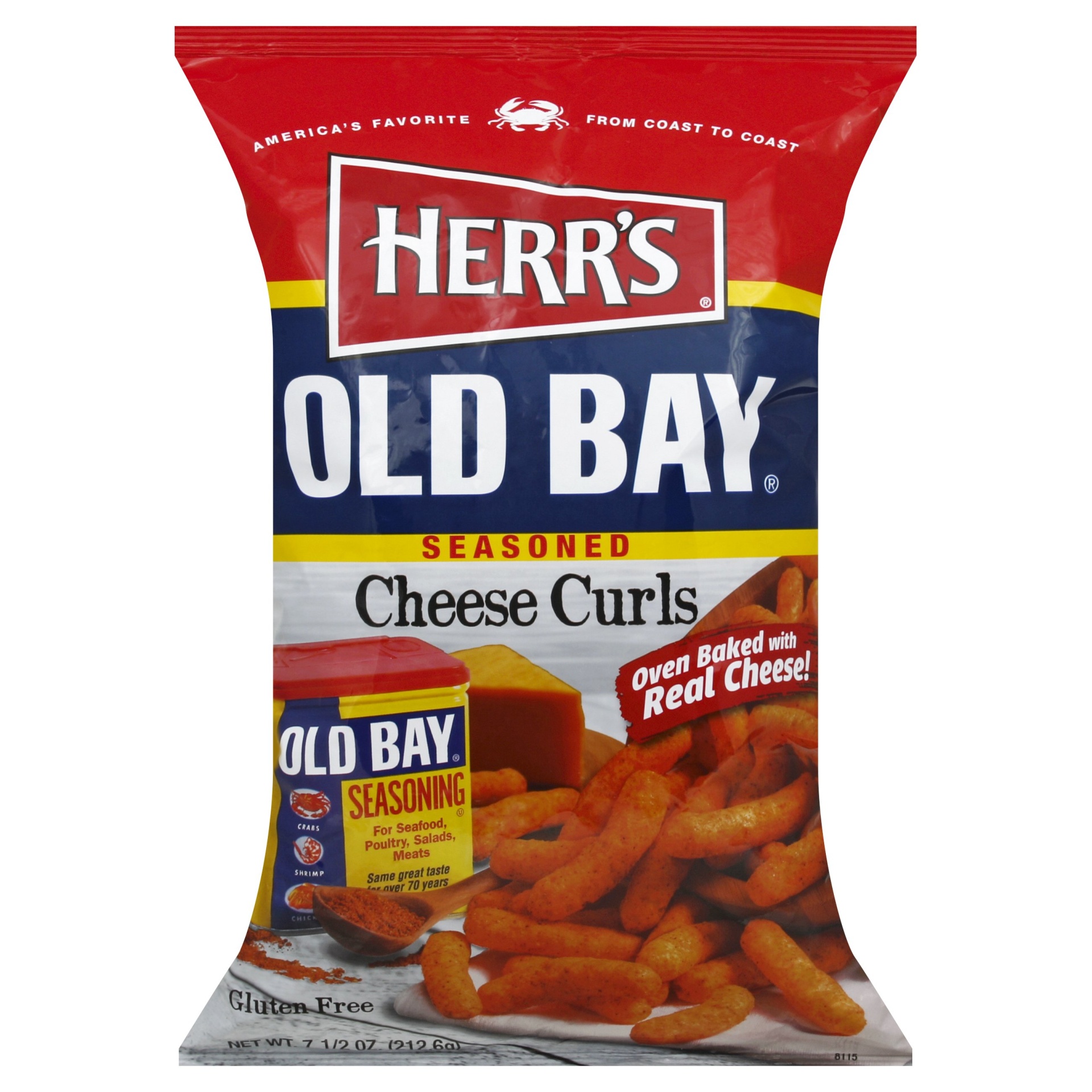 slide 1 of 1, Herr's Old Bay Seasoned Cheese Curls, 9.75 oz