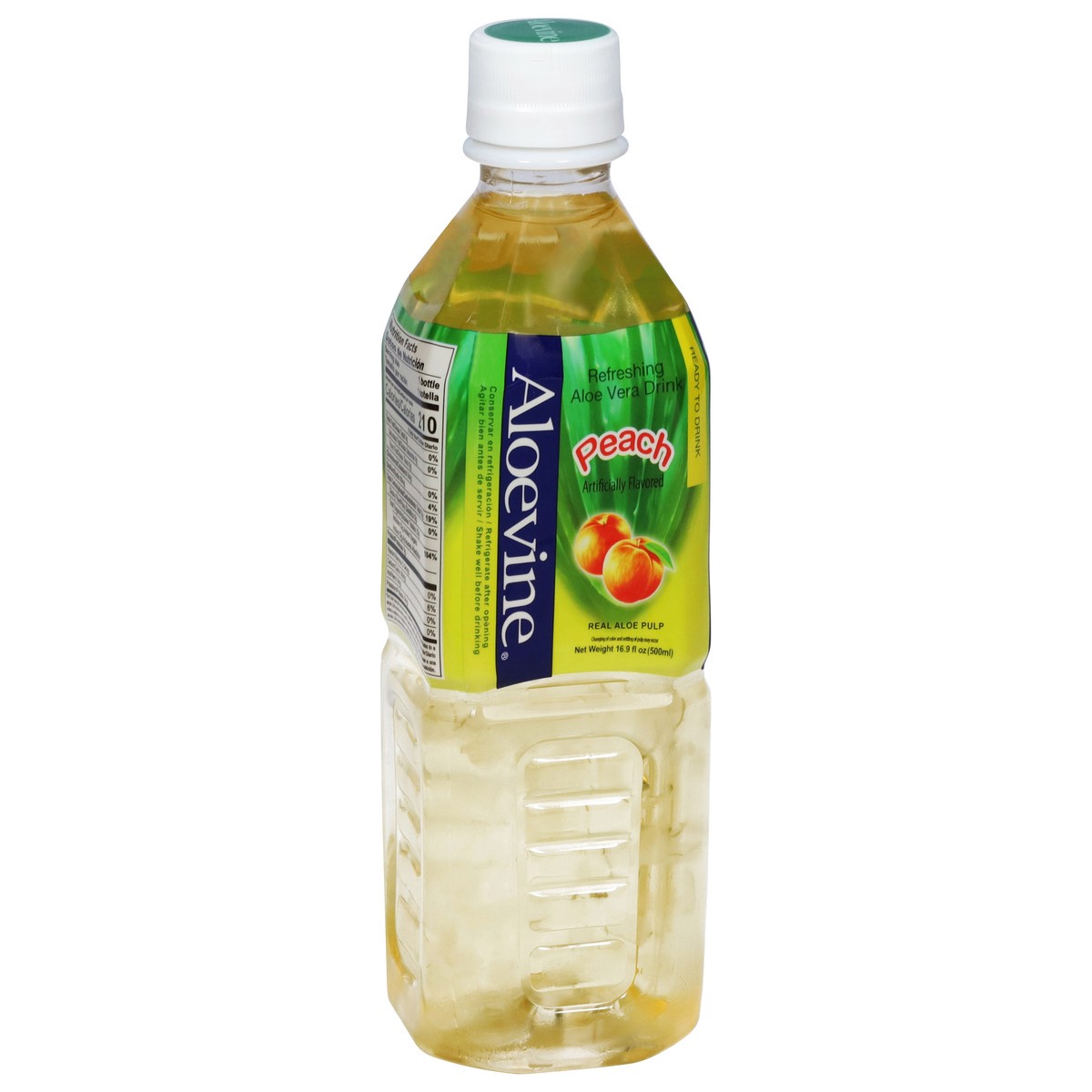 slide 10 of 14, Aloevine Refreshing Peach Aloe Vera Drink 16.9 fl oz, 16.9 fl oz