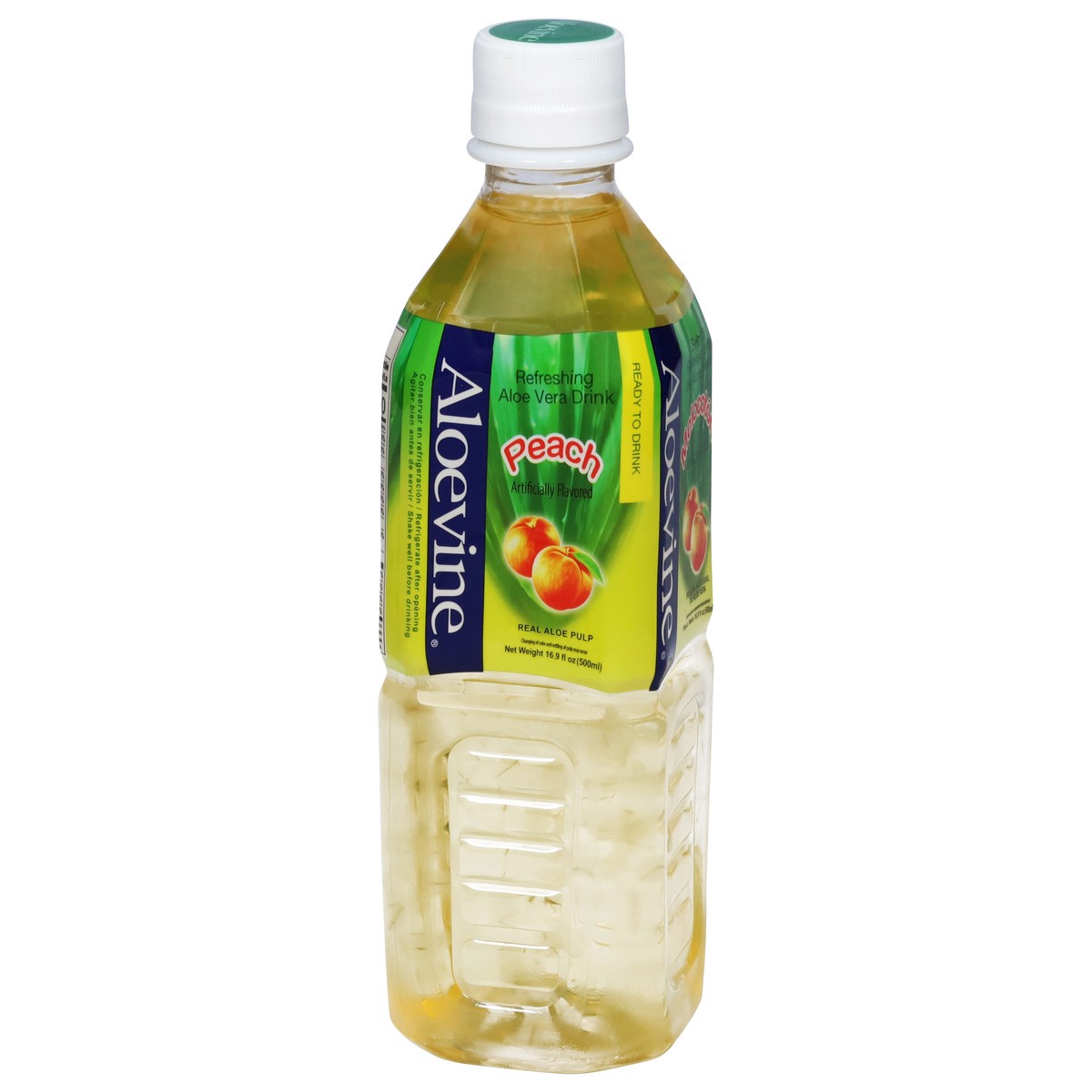 slide 9 of 14, Aloevine Refreshing Peach Aloe Vera Drink 16.9 fl oz, 16.9 fl oz