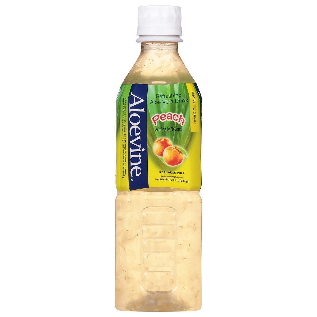 slide 1 of 14, Aloevine Refreshing Peach Aloe Vera Drink 16.9 fl oz, 16.9 fl oz