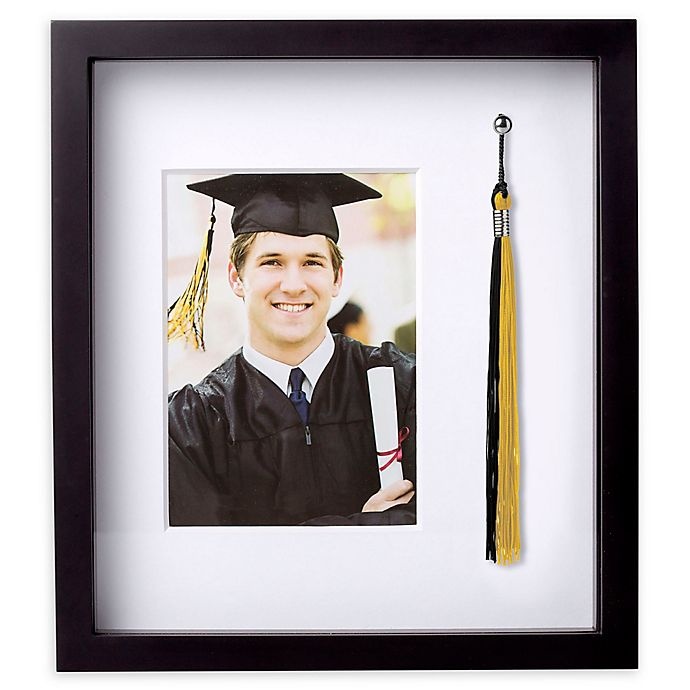 slide 1 of 2, Pearhead Graduation Tassel Holder and Photo Frame - Black, 5 in x 7 in