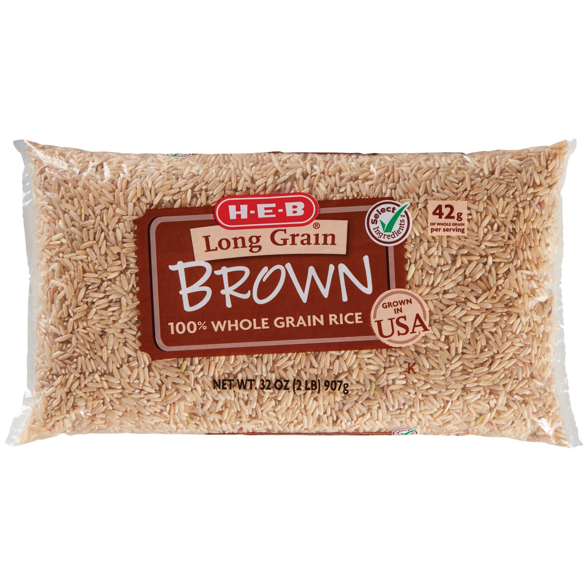 slide 1 of 1, H-E-B 100% Whole Grain Brown Rice, 2 lb