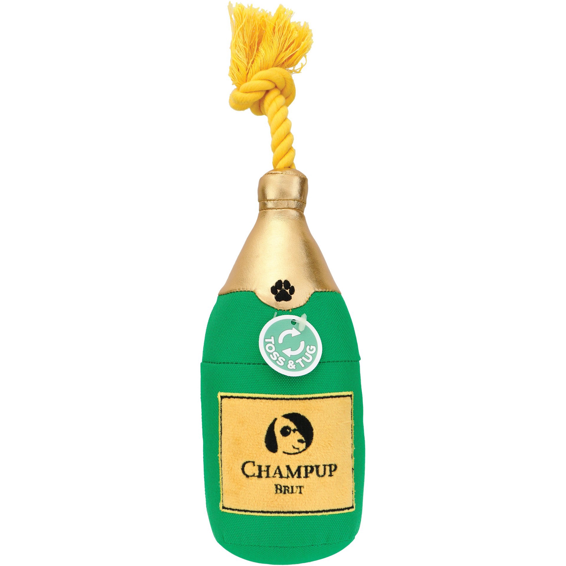 slide 1 of 1, Woof & Whiskers Champagne with Rope Dog Toy, 1 ct