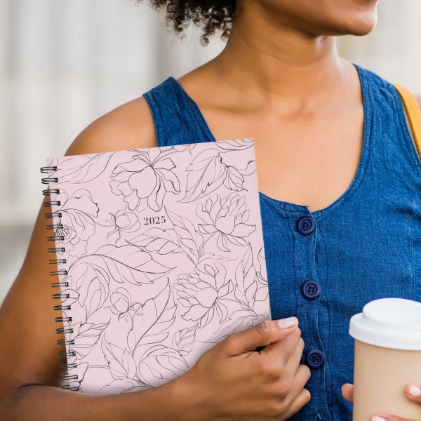 slide 3 of 9, 2025 Cambridge Alicia Weekly/Monthly Planner, 8-1/2"" X 11"", Pink Floral, January To December, 1 ct
