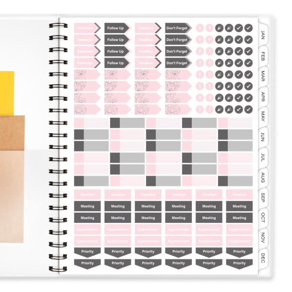 slide 2 of 9, 2025 Cambridge Alicia Weekly/Monthly Planner, 8-1/2"" X 11"", Pink Floral, January To December, 1 ct