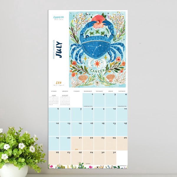 slide 3 of 5, TF Publishing 2026 TF Publishing Art & Design Mini Monthly Wall Calendar, 7"" x 7"", Zodiac, January To December, 1 ct