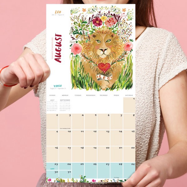 slide 5 of 5, TF Publishing 2026 TF Publishing Art & Design Mini Monthly Wall Calendar, 7"" x 7"", Zodiac, January To December, 1 ct