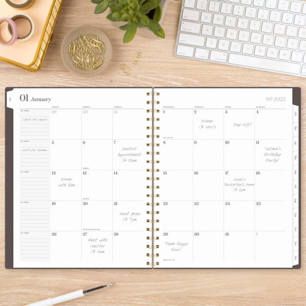 slide 4 of 7, 2025 Cambridge Workstyle Monthly Planner, 8-1/2"" X 11"", Java, January To December, 1 ct