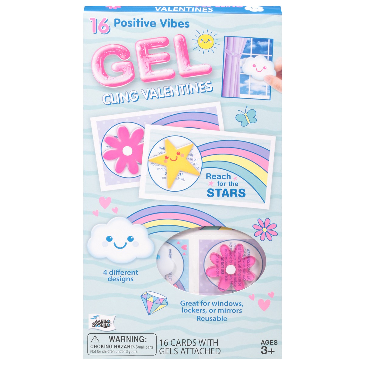 slide 1 of 12, Mello Smello Valentine Cards Positive Vibes Gel Kit, 16 ct