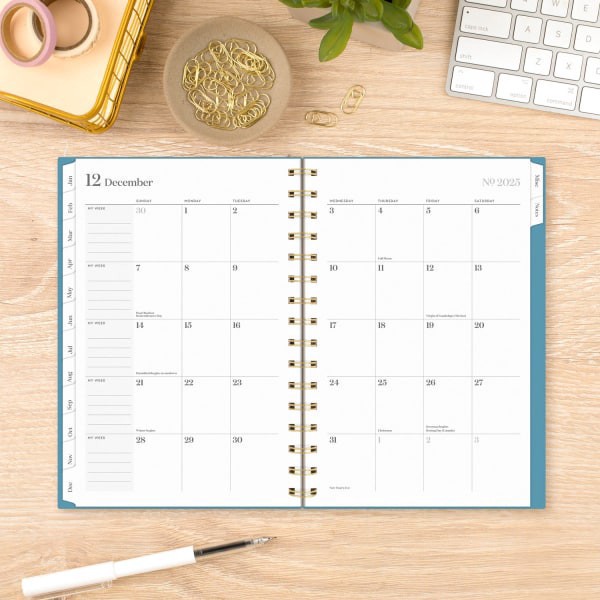 slide 3 of 9, 2025 Cambridge Workstyle Classic Weekly/Monthly Planner, 5-1/2"" X 8-1/2"", Seaside Blue, January To December, 1 ct