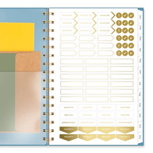 slide 6 of 9, 2025 Cambridge Workstyle Classic Weekly/Monthly Planner, 5-1/2"" X 8-1/2"", Seaside Blue, January To December, 1 ct
