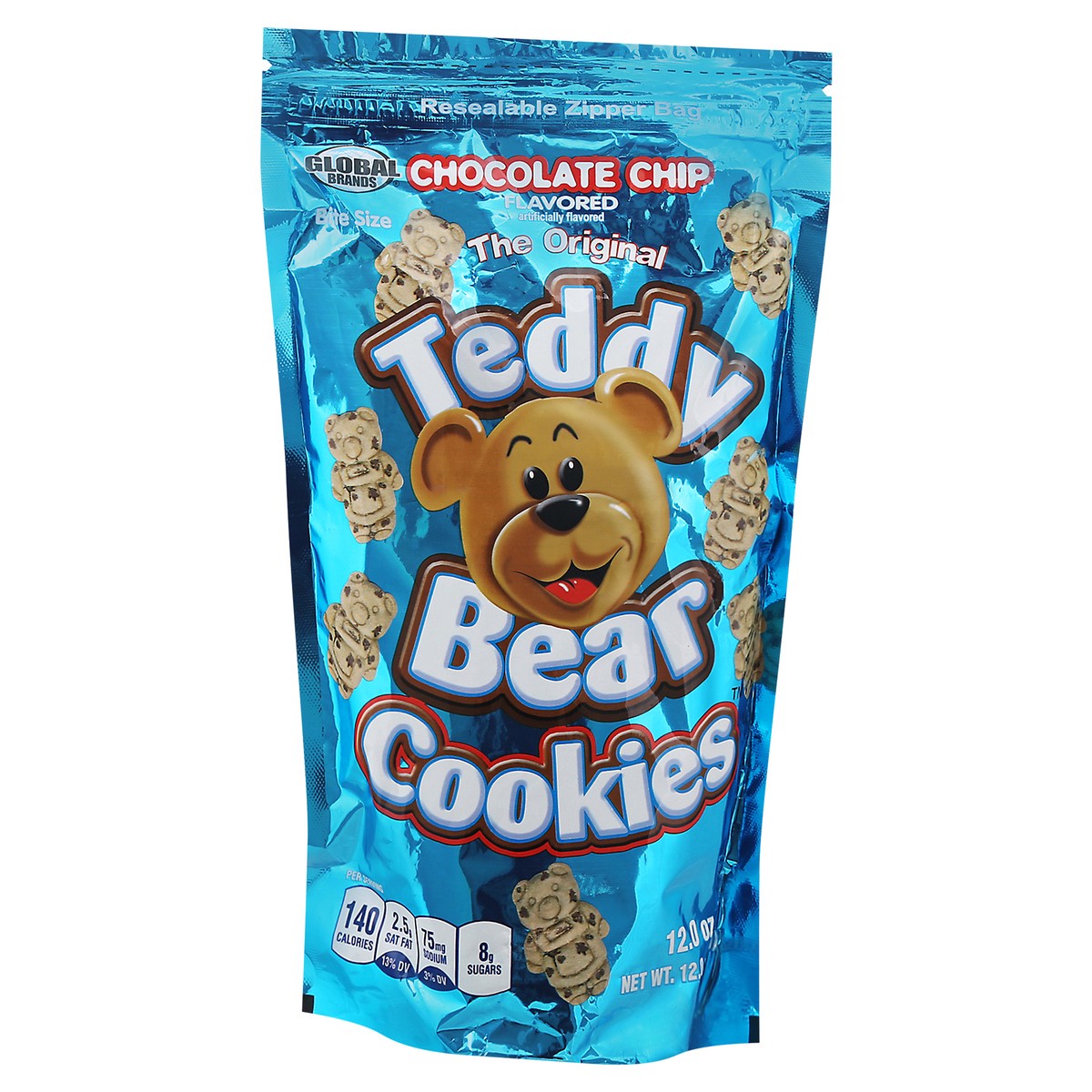 slide 3 of 9, Global Brands Cookies, Chocolate Chip, Bite Size, Teddy Bear, 12 Ounce, 12 oz