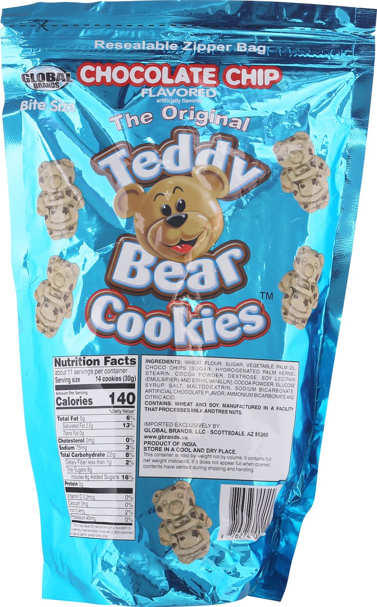 slide 9 of 9, Global Brands Cookies, Chocolate Chip, Bite Size, Teddy Bear, 12 Ounce, 12 oz