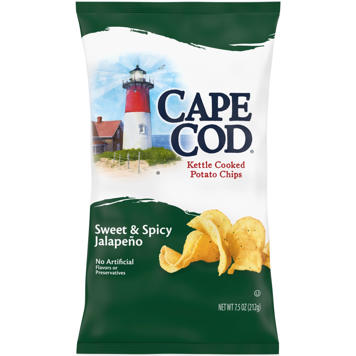 slide 1 of 5, Cape Cod Sweet & Spicy Jalapeno Chips, 7.5 oz Bag, 7.5 oz