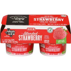 H-E-B Low Fat Blended Strawberry Yogurt